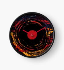 Vinyl Record Retro Grunge with Paint and Scratches - Music DJ! Clock