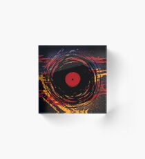Vinyl Record Retro Grunge with Paint and Scratches - Music DJ! Acrylic Block