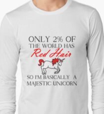 RED HAIR MAJESTIC UNICORN Long Sleeve T-Shirt