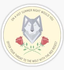 wolf and roses Sticker