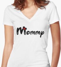 Mommy Minnie mouse Women's Fitted V-Neck T-Shirt