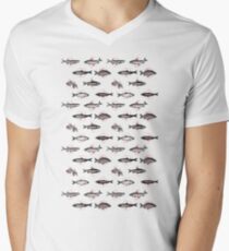 Fishes in Geometrics Men's V-Neck T-Shirt