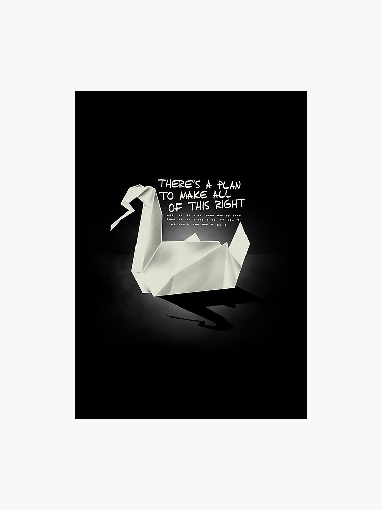 Prison Swan Origami Photographic Print