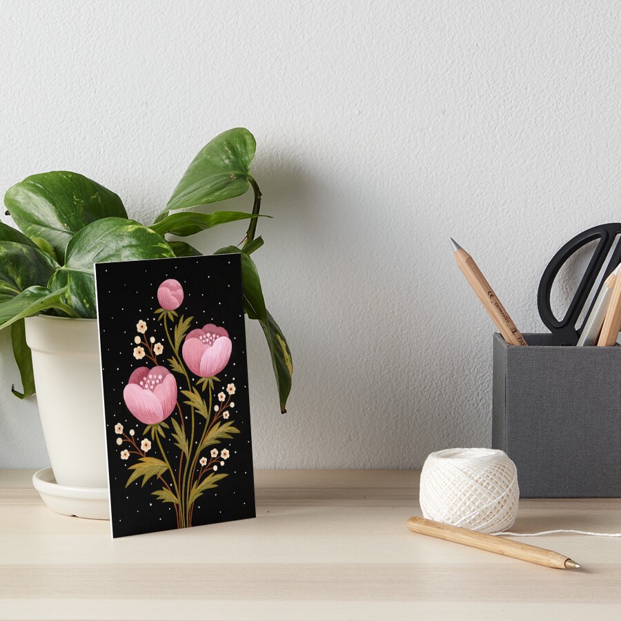 Blooms in the dark Art Board Print