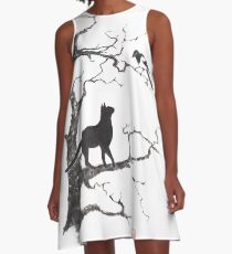 Dangerous conversations sumi-e painting A-Line Dress
