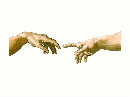 " Touch of God, The Creation of Adam, (close up
