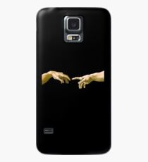 Funda/vinilo para Samsung Galaxy Toque de Dios, La creación de Adán, (primer plano), Miguel Ángel, 1510, Génesis, Techo, Capilla Sixtina, Roma, en NEGRO