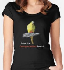 Save the Orange-bellied Parrot items (dark background colours) Women's Fitted Scoop T-Shirt