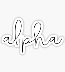 Alpha (blk script) Sticker