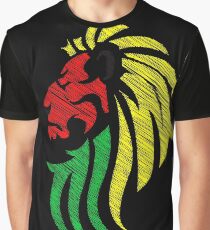 Lion Reggae Flag Colors Graphic T-Shirt
