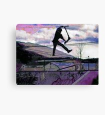 Deck Grab Champion - Stunt Scooter Art Canvas Print