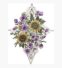 Geometric Sunflower Pattern Photographic Print
