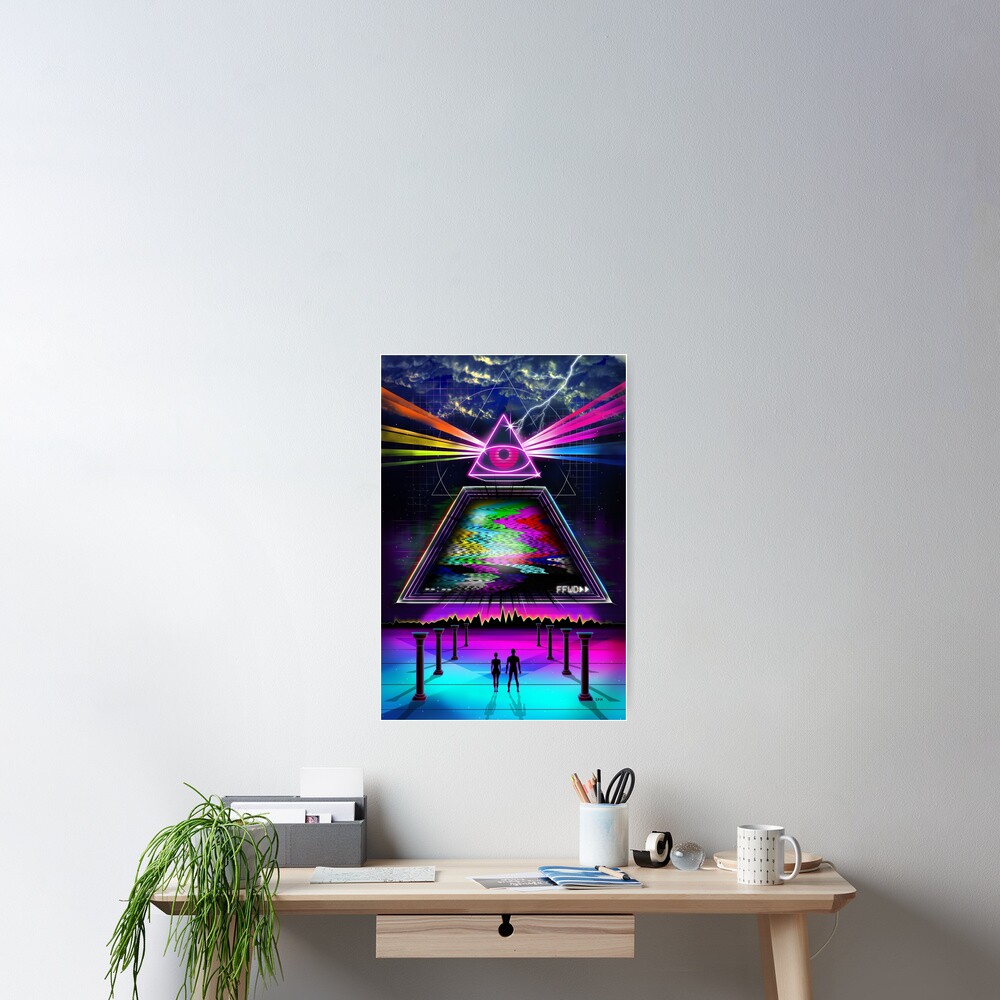 Static Intelligence - VHS 80s Retro Glitch Poster