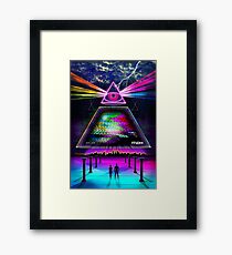 Static Intelligence - VHS 80's Glitch Framed Print