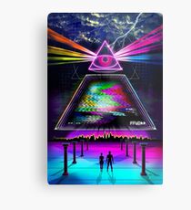 Static Intelligence - VHS 80's Glitch Metal Print