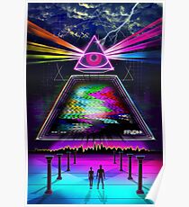 Static Intelligence - VHS 80's Glitch Poster