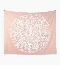 Tela decorativa Mandala Blanca Sobre Oro Rosa