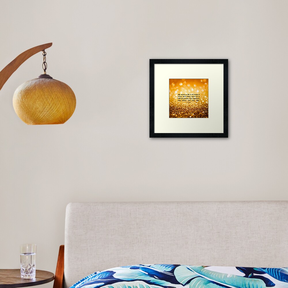 My mission..."Maya Angelou" Inspirational Quote (Sq.) Framed Art Print