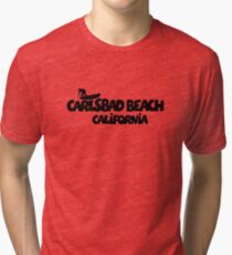 Carlsbad Beach Surfing Tri-blend T-Shirt