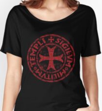Camiseta ancha Sello de los templarios de los caballeros Símbolo Código Medieval Tees