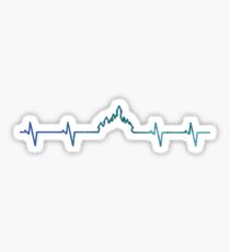 Herzfrequenz inspirierte Silhouette Sticker
