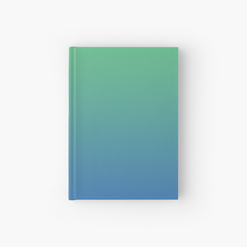 Blue, green gradient. Ombre. Hardcover Journal