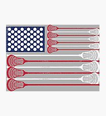 Vintage Flag > US Flag Made of Lacrosse Balls + Bats > Laxing Photographic Print