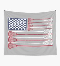 Vintage Flag > US Flag Made of Lacrosse Balls + Bats > Laxing Wall Tapestry