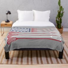 Vintage Flag > US Flag Made of Lacrosse Balls + Bats > Laxing Throw Blanket