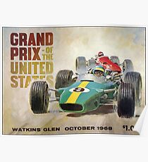 GRAND PRIX VEREINIGTE STAATEN: Weinlese Watkins Glen Print Poster