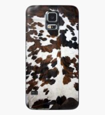Funda/vinilo para Samsung Galaxy Piel de vaca color canela, blanco y negro | Textura