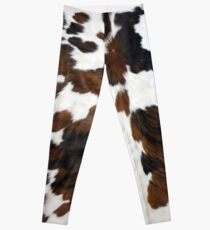 Cowhide Tan, black and white | Texture Leggings