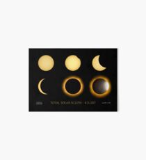Total Eclipse Sequence with Date, Location, Artist Signature Art Board