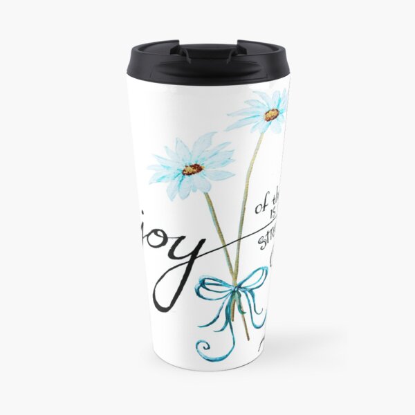 The Joy of the Lord is my Strength outline by Jan Marvin Travel Mug