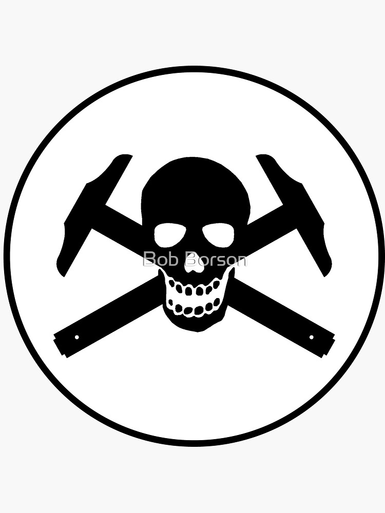 Architectural Jolly Rogers w/ circle Black Image (sticker only) by bobborson