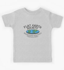 Flat Earth Society - Members Around The Globe Kids T-Shirt