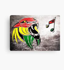 Grunge Reggae Music Lion Metal Print