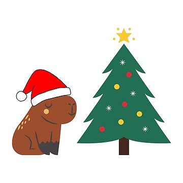 Capybara Christmas Ornament, Hand Illustrated Cute Chill Rodent
