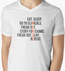 Funny Nurse Quote - Eat Sleep RN LPN Clinicals Nursing Gift Men's V-Neck T-Shirt