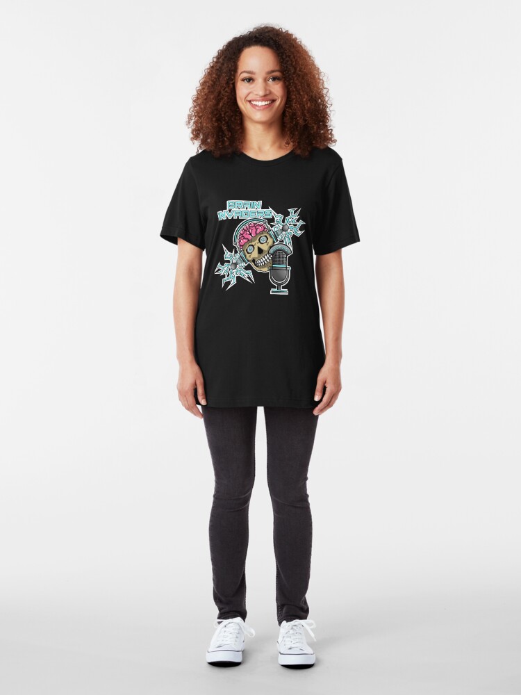 Alternate view of Brain Invaders Slim Fit T-Shirt