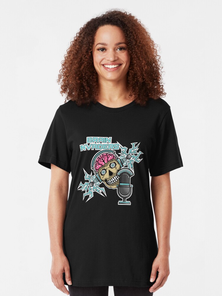 Alternate view of Brain Invaders Slim Fit T-Shirt