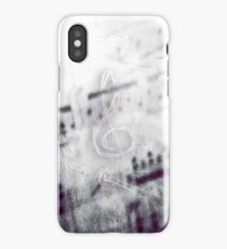 Music! Treble clef with Grunge Vintage Texture - DJ Retro Music iPhone XS Case