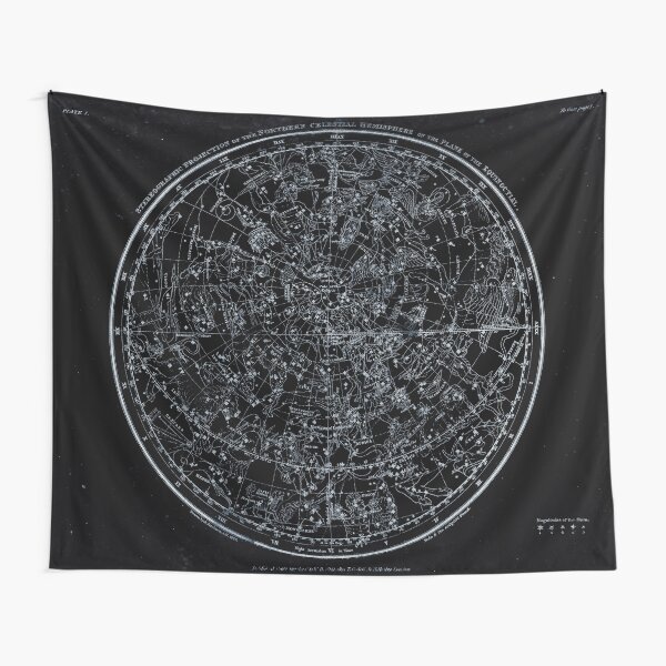 Constellations of the Northern Hemisphere | Pale Blue On Black Tapestry