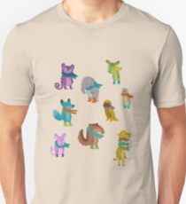 sad and indifferent animals wearing scarves Unisex T-Shirt