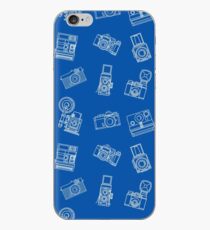Vintage Kameras Muster Blau iPhone-Hülle & Cover