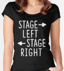 stage left stage right theatre shirt Women's Fitted Scoop T-Shirt