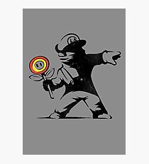Banksy Mario Flower Thrower Photographic Print