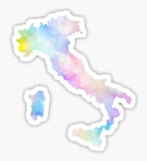 Italy Map Colorful Watercolor Sticker