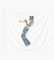 Typographic and Minimalist Miles Davis Illustration Wall Tapestry