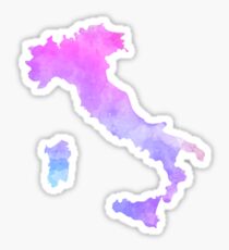 Italy Map Purple Shades Sticker